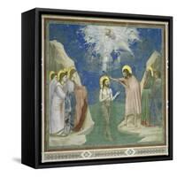 Baptism of Christ-Giotto di Bondone-Framed Stretched Canvas
