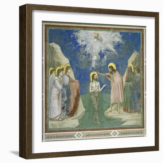 Baptism of Christ-Giotto di Bondone-Framed Giclee Print