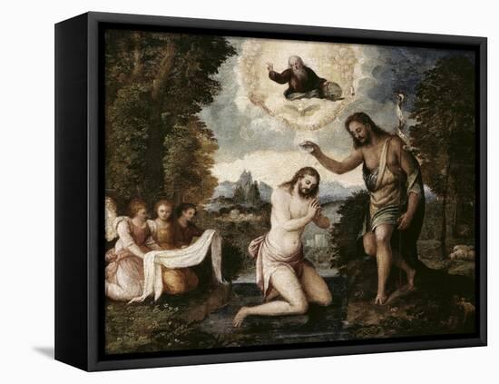 Baptism of Christ-Paris Bordone-Framed Stretched Canvas