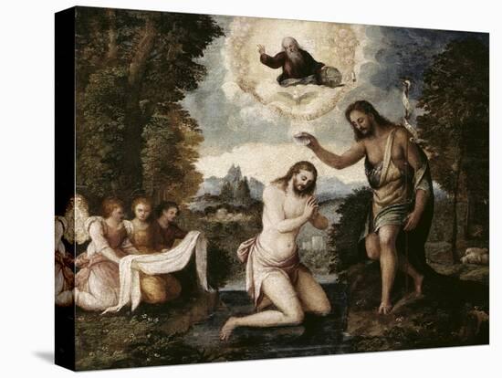 Baptism of Christ-Paris Bordone-Stretched Canvas
