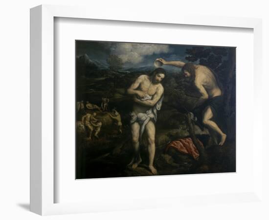 Baptism of Christ-Paris Bordone-Framed Premium Giclee Print