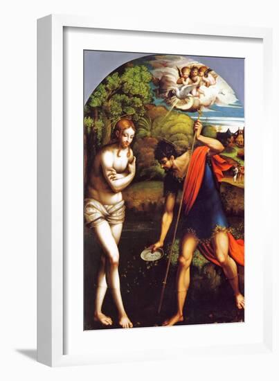 Baptism of Christ-Girolamo Parmigianino-Framed Art Print