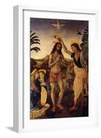 Baptism of Christ-Andrea del Verrocchio-Framed Art Print