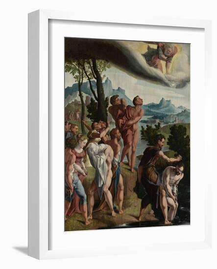 Baptism of Christ-Jan van Scorel-Framed Art Print