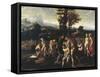 Baptism of Christ-Jan van Scorel-Framed Stretched Canvas