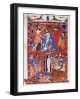 Baptism of Jesus and the Raising of Lazarus, 1336-Sargis Pidsak-Framed Giclee Print