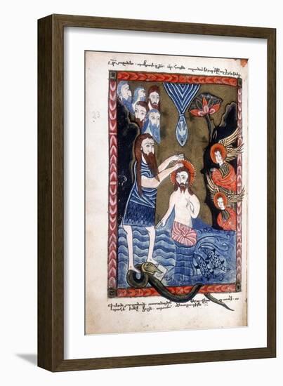 Baptism of Jesus by John the Baptist, from Armenian Evangelistery-null-Framed Giclee Print