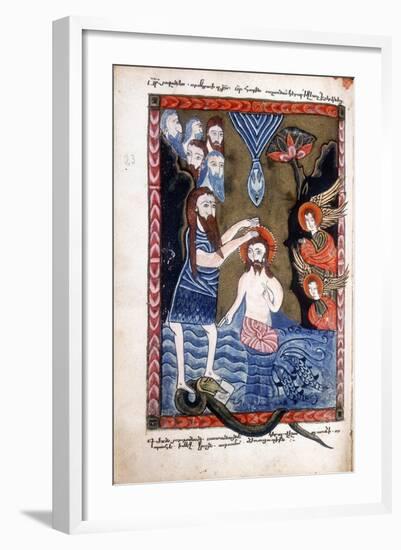 Baptism of Jesus by John the Baptist, from Armenian Evangelistery-null-Framed Giclee Print