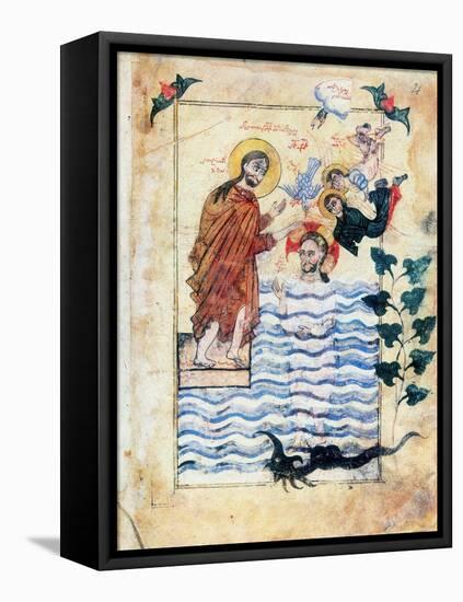 Baptism of Jesus by St John the Baptist, 1305-Simeon Artchichetski-Framed Stretched Canvas