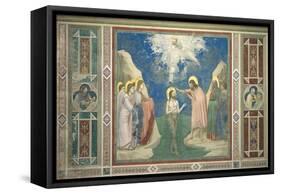 Baptism of Jesus Christ by John the Baptist-Giotto di Bondone-Framed Stretched Canvas