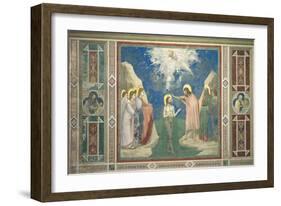 Baptism of Jesus Christ by John the Baptist-Giotto di Bondone-Framed Art Print