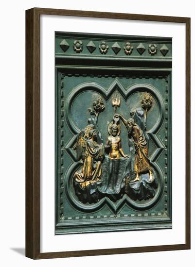 Baptism of Jesus, Tile Bronze-Andrea Pisano-Framed Giclee Print