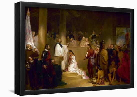 Baptism of Pocahontas Historic Art Print Poster-null-Framed Poster