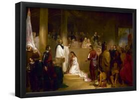 Baptism of Pocahontas Historic Art Print Poster-null-Framed Poster