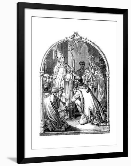 Baptism of Saxon Leader Widukind, 1840-Johann Jakob Kirchhoff-Framed Giclee Print