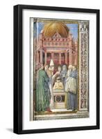 Baptism of St. Augustine, Detail from Stories of St. Augustine, 1465-Benozzo Gozzoli-Framed Giclee Print