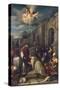 Baptism of St Lucilla-Jacopo Bassano-Stretched Canvas