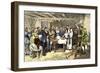 Baptism of Virginia Dare, the First English Child Born in the New World, Roanoke Colony, 1587-null-Framed Giclee Print