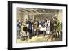 Baptism of Virginia Dare, the First English Child Born in the New World, Roanoke Colony, 1587-null-Framed Giclee Print