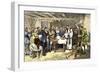 Baptism of Virginia Dare, the First English Child Born in the New World, Roanoke Colony, 1587-null-Framed Giclee Print