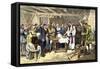 Baptism of Virginia Dare, the First English Child Born in the New World, Roanoke Colony, 1587-null-Framed Stretched Canvas