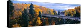 Baptism River into Lake Superior, Tettegouche State Park, Minnesota-null-Stretched Canvas