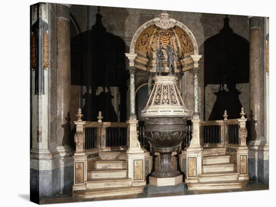Baptismal Font, Cathedral of Santa Maria Assunta, Naples, Campania, Italy, 1618-null-Stretched Canvas