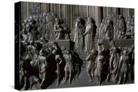 Baptistry doors in Florence, 14th century-Andrea Pisano-Stretched Canvas