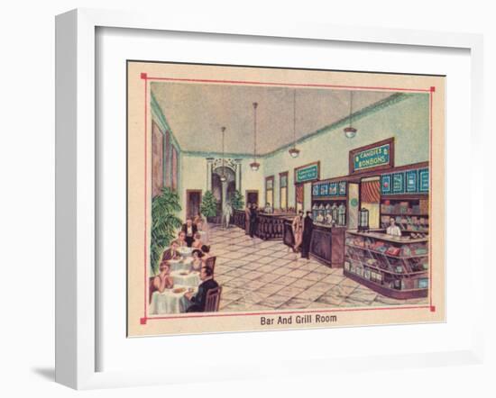 'Bar and Grill Room - Hotel Florida - Havana - Cuba', c1910-Unknown-Framed Giclee Print