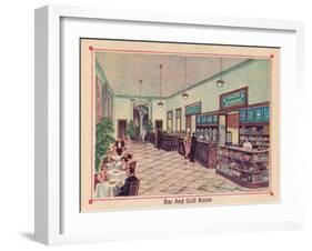 'Bar and Grill Room - Hotel Florida - Havana - Cuba', c1910-Unknown-Framed Giclee Print