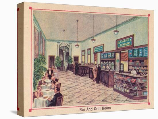 'Bar and Grill Room - Hotel Florida - Havana - Cuba', c1910-Unknown-Stretched Canvas