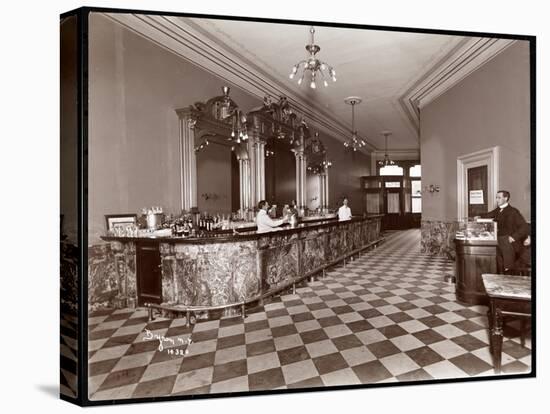 Bar at Gilsey House, Broadway and 29th Street, New York, 1900 or 1901-Byron Company-Stretched Canvas