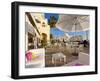 Bar at Queensway Quay Marina, Gibraltar, Mediterranean, Europe-Giles Bracher-Framed Photographic Print