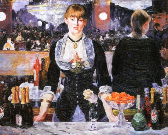 Bar at the Folies-Bergere, c.1882-Edouard Manet-Framed Textured Art