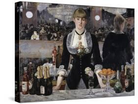 Bar at the Folies, Bergeres-Edouard Manet-Stretched Canvas