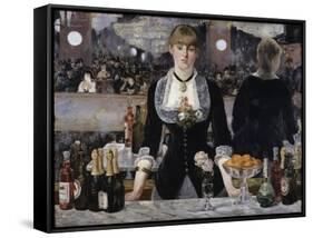 Bar at the Folies, Bergeres-Edouard Manet-Framed Stretched Canvas