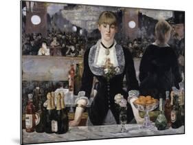 Bar at the Folies, Bergeres-Edouard Manet-Mounted Premium Giclee Print