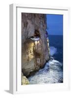 Bar Built in Cliff Caves, Cova D'En Xoroi in Evening, Cala En Porter-Stuart Black-Framed Photographic Print