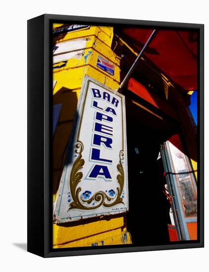 Bar Entrance, La Boca, Buenos Aires, Argentina-Michael Taylor-Framed Stretched Canvas