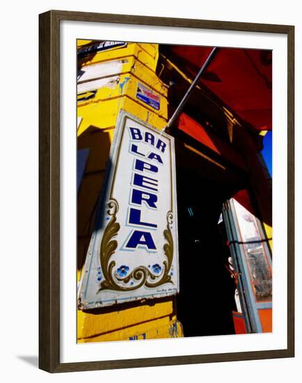 Bar Entrance, La Boca, Buenos Aires, Argentina-Michael Taylor-Framed Premium Photographic Print