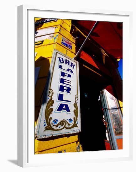 Bar Entrance, La Boca, Buenos Aires, Argentina-Michael Taylor-Framed Premium Photographic Print