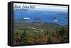 Bar Harbor, Maine - Aerial-Lantern Press-Framed Stretched Canvas