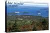 Bar Harbor, Maine - Aerial-Lantern Press-Stretched Canvas