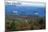 Bar Harbor, Maine - Aerial-Lantern Press-Mounted Art Print