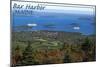 Bar Harbor, Maine - Aerial-Lantern Press-Mounted Art Print