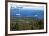 Bar Harbor, Maine - Aerial-Lantern Press-Framed Art Print