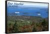 Bar Harbor, Maine - Aerial-Lantern Press-Framed Stretched Canvas