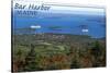 Bar Harbor, Maine - Aerial-Lantern Press-Stretched Canvas