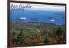 Bar Harbor, Maine - Aerial-Lantern Press-Framed Art Print