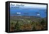 Bar Harbor, Maine - Aerial-Lantern Press-Framed Stretched Canvas